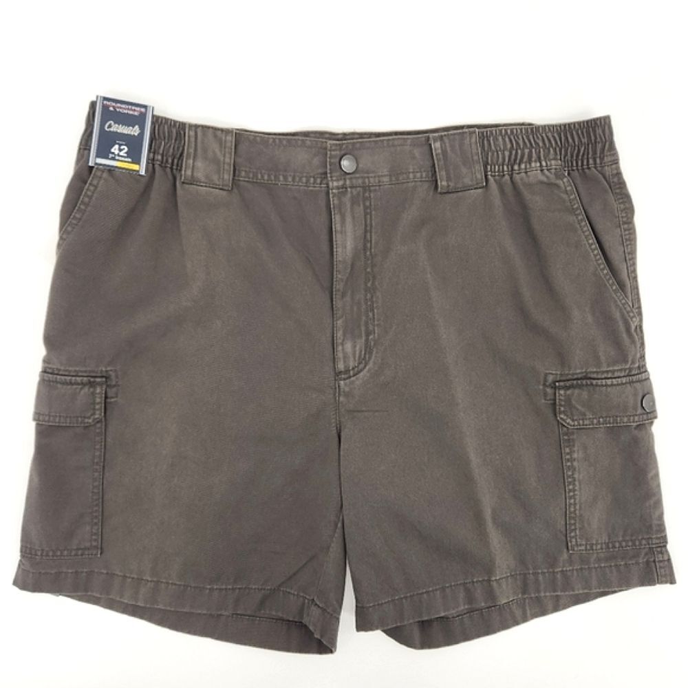 Roundtree & Yorke Casuals Twill Cargo Shorts Mens Size 42 Green Classic Fit Dad